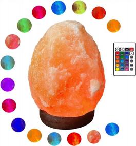 img 4 attached to 16 Color Changing Himalayan Salt Lamp With Remote Control - Natural Rock Night Light For Home And Office Décor, Yoga And Holiday Gift