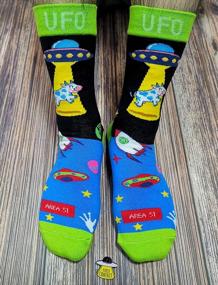 img 2 attached to Funny Nerd Socks: Cool Holiday Gift For Geeks - IRISGOD Books, Math, Science, Game & Racing Designs!