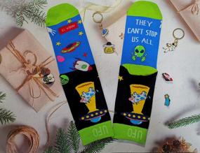 img 3 attached to Funny Nerd Socks: Cool Holiday Gift For Geeks - IRISGOD Books, Math, Science, Game & Racing Designs!