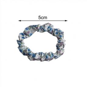 img 3 attached to 12Pcs Thin Floral Hair Ties, Soft Elastic Hair Bands Floral Solid Ropes Ponytail Holder For Women Girls