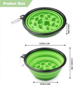img 3 attached to Portable And Foldable Dog Bowls - Set Of 2 Collapsible Slow Feeder Dishes For Travel, Outdoor Activities And Hiking, Ideal For Small Pets