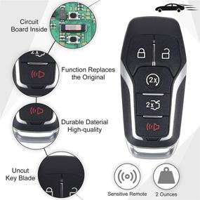 img 2 attached to 🔑 Smart Remote Key Fob for 2015-2017 Ford F-150 with Power Tailgate Compatible with 2013-2016 Fusion, 2016-2017 Edge Explorer (M3NA2C31243300) - Engine Start Keyless Entry System