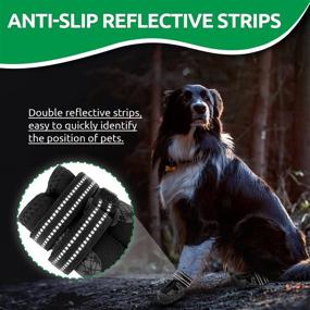 img 1 attached to Waterproof Neoprene Dog Boots with Reflective Straps - MAZORT Anti-Slip Pet Paw Protectors for Medium Large Dogs