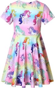 img 3 attached to 🦄 Enchanting Sleeve Unicorn Dresses for Little Girls - Clothing and Dresses Collection