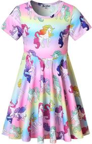 img 4 attached to 🦄 Enchanting Sleeve Unicorn Dresses for Little Girls - Clothing and Dresses Collection