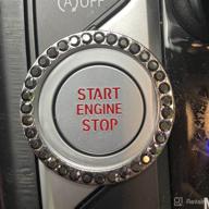 💎 bling car crystal rhinestone ring emblem sticker – sparkling car accessories for women: push to start button, key ignition starter & knob ring (grey) logo