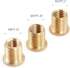 img 1 attached to 🔧 Universal Brass Shift Knob Adapters: Ideal for M8 X 1.25, M10 X 1.25, M10 X 1.5 Thread Gear Shift Heads - 3 PCS