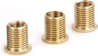 🔧 universal brass shift knob adapters: ideal for m8 x 1.25, m10 x 1.25, m10 x 1.5 thread gear shift heads - 3 pcs логотип