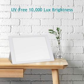 img 3 attached to UV-Free LED Light Therapy Lamp - BRIGENIUS 10000 Lux With Touch Control, 3 Brightness Levels, Timer Function, Standing Bracket, Compact Size For Home And Office Use