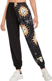 img 4 attached to WDIRARA Women'S Graphic Print Elastic Waist Sweatpants Casual Long Joggers