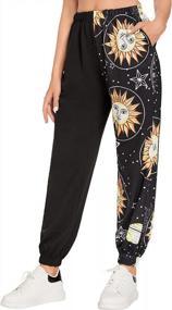 img 2 attached to WDIRARA Women'S Graphic Print Elastic Waist Sweatpants Casual Long Joggers