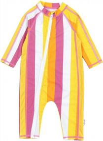 img 3 attached to Girls' Long Sleeve Sunsuit With UPF 50+ Protection By SwimZip (Available In Various Colors)