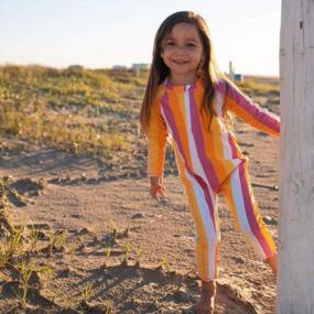 img 1 attached to Girls' Long Sleeve Sunsuit With UPF 50+ Protection By SwimZip (Available In Various Colors)