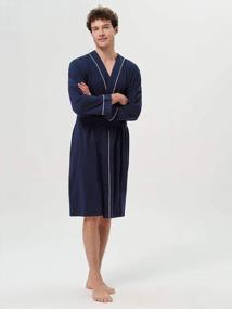 img 1 attached to SIORO Men'S Lightweight Cotton Kimono Robe For Spa And Home, Soft Knee Length Bathrobe, In Sizes M-XXL
