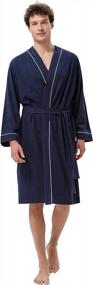 img 4 attached to SIORO Men'S Lightweight Cotton Kimono Robe For Spa And Home, Soft Knee Length Bathrobe, In Sizes M-XXL