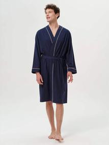 img 2 attached to SIORO Men'S Lightweight Cotton Kimono Robe For Spa And Home, Soft Knee Length Bathrobe, In Sizes M-XXL