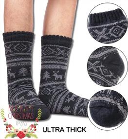 img 3 attached to Cozy & Stylish Dosoni Men'S Slipper Socks With Grip - Perfect Gift For Winter!