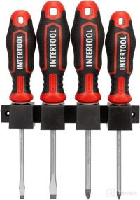 img 4 attached to INTERTOOL 4-Piece Magnetic Screwdriver Set - High Strength S2 Steel, Cushion Grip Handles - 2 Phillips, 2 Flat Head - Model VT08-3434