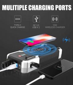 img 2 attached to AUTOGEN Car Battery Jump Starter: 2600A 20000MAh Portable Charger For 8L Gas & 6.5L Diesel, 12V Booster Pack With 10W Wireless Charger