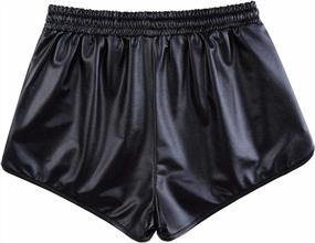 img 3 attached to Блеск в стиле: женские шорты KGYA с эффектом металлик на шнурке и карманами для удобного и шикарного образа