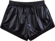 shine in style: kgya women's drawstring metallic shorts with pockets for a comfy & chic look logo