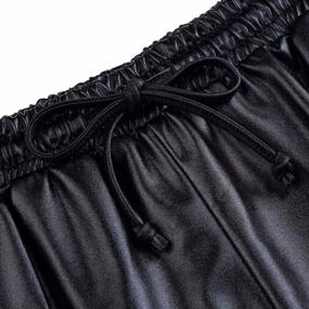 img 1 attached to Блеск в стиле: женские шорты KGYA с эффектом металлик на шнурке и карманами для удобного и шикарного образа