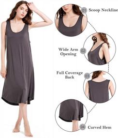 img 1 attached to Women'S Sleeveless Nightgown Sleepwear Tank Dress Soft Comfy Lounge Wear