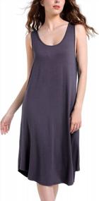 img 3 attached to Women'S Sleeveless Nightgown Sleepwear Tank Dress Soft Comfy Lounge Wear