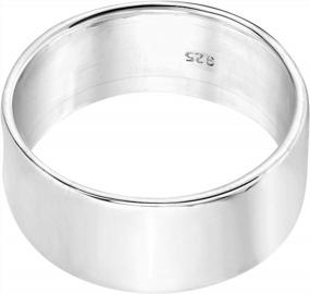 img 2 attached to Unisex .925 Silver Ring - AeraVida 10Mm Cigar Band Comfort Fit Casual Rings For Statement Fashion, Promise & Couple Rings