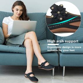 img 3 attached to Удобные и шикарные: женские босоножки без задника Alicegana Arch-Support для повседневного летнего стиля