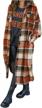 women's plaid shacket jacket by mitcowboys: fashion long check coat print outwear trench lapel oversize coats logo
