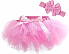 img 4 attached to Cute And Comfy: Dancina Baby Tutu Diaper Cover Set For Girls - Perfect For Ages 6-24 Months