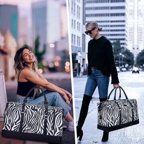 img 3 attached to Large Weekender Bag For Women - Zebra Stripe Travel Duffel W/ Wet Pocket, Clearance Perfect For Travel/Birthday/Mother'S Day Gift!