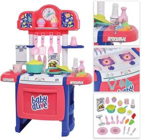img 3 attached to Get Cooking With Baby Alive: Interactive Kitchen Set With 21 Play Pieces, Real Working Water Pump And Sink