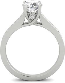 img 2 attached to 💍 Stunning 1/2ctw Diamond Engagement Ring in 10k White Gold - Sparkling & Affordable (H-I, I2-I3)