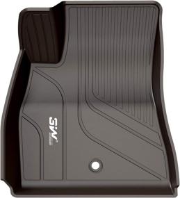 img 3 attached to 🚗 Tesla Model 3 (2019-2022) TPE All Weather Floor Mats - Custom Fit Liners for 1st and 2nd Row Full Set - Black