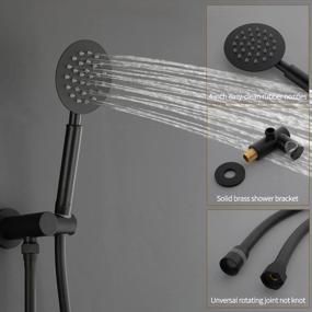 img 1 attached to 12 Inch Black Rain Shower System With 4 Body Jets, Wall Mounted Faucet Set & Full-Body Spray Jet - Artbath Shower Jets System