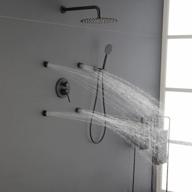 12-дюймовая черная дождевая душевая система с 4 форсунками для тела, настенным смесителем и форсункой для всего тела - artbath shower jets system логотип