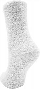 img 1 attached to 12 Pairs Women'S & Girls' Fuzzy Non-Skid Gripper Socks - Warm Winter Slipper Bulk Pack
