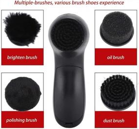 img 2 attached to Electric Shoe Shine Polisher Kit - 4 Changeable Brushes For Shoes, Bags, Sofa Cleaning & Maintenance – Portable Leather Care Tool (Black)