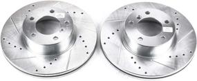 img 1 attached to 🔥 Ultimate Brake Upgrade: Power Stop EBR858XPR Front Evolution Drilled & Slotted Rotor Pair for Superior Performance