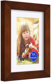 img 3 attached to RPJC 6X8" Solid Wood Picture Frame W/ HD Glass - Display 4X6 Or 6X8 Photos On Wall - Brown