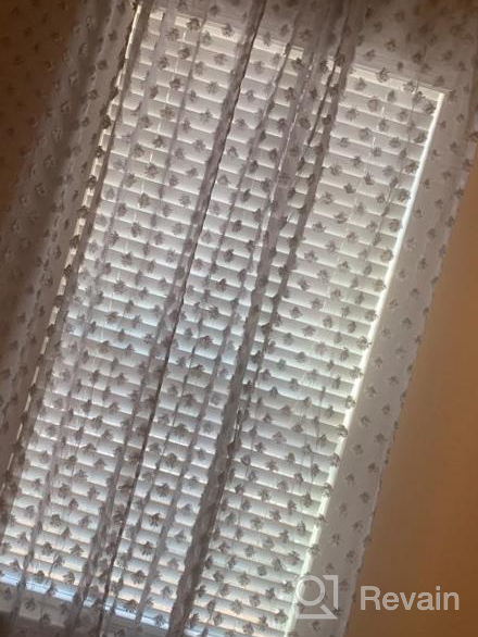 img 1 attached to Off-White Sheer Window Curtains With Pom Pom Embroidery - DriftAway Olivia White Voile Chiffon, Set Of 2 Panels With Rod Pocket, 52"X 84 review by Jon Dugan