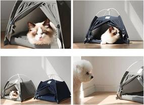 img 3 attached to 🏕️ Versatile Washable Pet Tent Bed: Removable Non-Slip Soft Pad Nest for Indoor Cats, Small Dogs, and Kittens