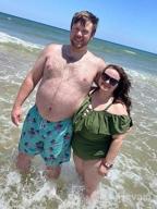 img 1 attached to Plus Size Women'S Off Shoulder Swimsuit With Tummy Control - Daci Bathing Suit review by Izzyswave Singh