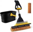 yocada collapsible plastic bucket mop kit: total 2 sponge heads, telescopic 42.5-52 inches for home & commercial tile floor cleaning with easily dry wringing! logo
