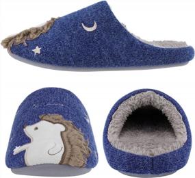 img 1 attached to Keep Your Kids Feet Cozy And Dry With Cute Unicorn House Slippers - Waterproof And Fuzzy Indoor Animal Slippers
