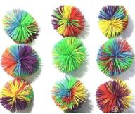 🌈 fendidi pack of 9 colorful stringy balls - sensory fidget set with rainbow pom ball logo