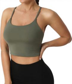 img 4 attached to Ultimate Support And Comfort: SIORO Women'S Longline Padded Sports Bra For Yoga, Fitness And Running