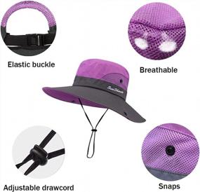 img 1 attached to T WILKER Girls Kids Sun Hat Summer Play Beach Bucket Cap Wide Brim UV Protection With Ponytail Hole And Drawstring